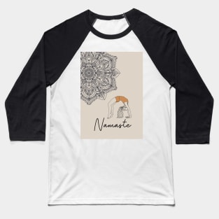 Namaste Mandala Yoga Girl Minimalist Baseball T-Shirt